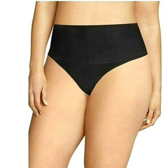 BOGO Maidenform Curvy Cooling Shaping Thong Firm Control Black Beige 2X NEW Lot - Picture 4 of 10